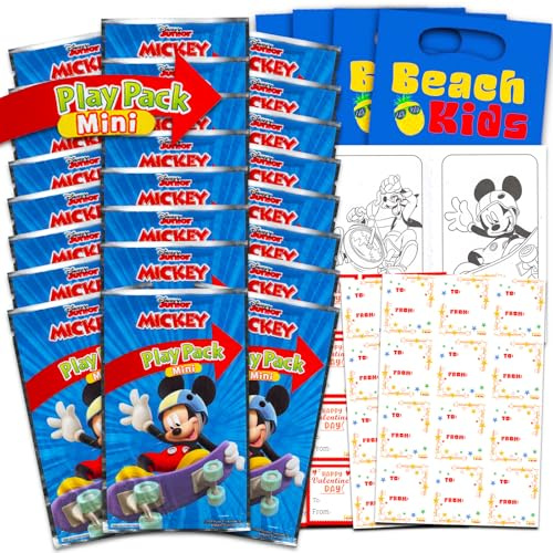 Mickey Mouse Geschenktausch-Set für Valentinstag, Klassenzimmer, 24 Mickey Mouse Mini-Aktivitätsbücher für Schule, Valentinstag, Kinder, Partygeschenke