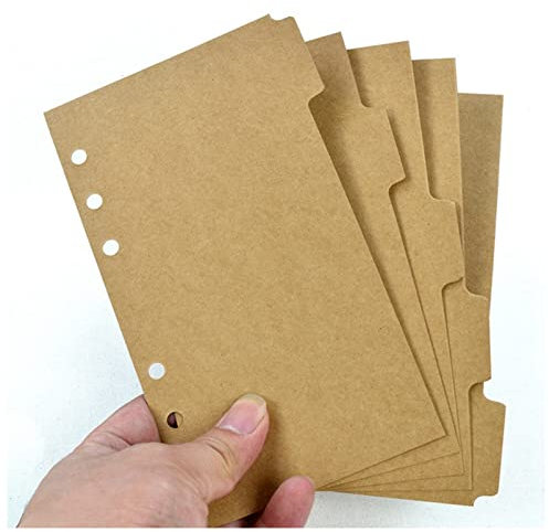 DUnLap Latex Bindemittel 5pcs / Set. A5 A6. Binder Index-Teiler Indexseite for lose Blatt-Notebook-Scrapbook-Schreibwaren-Lesezeichen-Schulbüro-Lieferungen Bindemittel (Color : Chocolate, Size : A6)