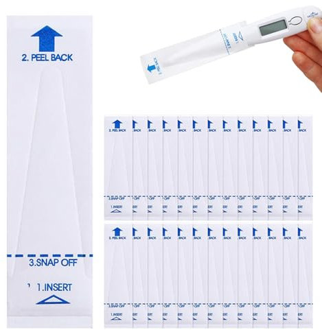 100 Stück Hygienehüllen Für Fieberthermometer 97 * 26mm, Einweg Thermometer Schutzhüllen,Universelle Elektronische Thermometerabdeckungen Für Mündliche Achselhöhle Rektale Elektrische Thermometer