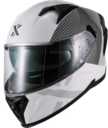 Shox Rapid Speedway Motorcycle Helmet M Gloss White
