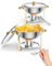 Chafing Dish for Buffet 2 Pack, 5QT Round Chafing Dishes Buffet Set w/Lid Holder, Stainless Steel Chafers and Food Warmers with Spoon and Tweezers for Parties, Weddings, Events, Banquet, Gold