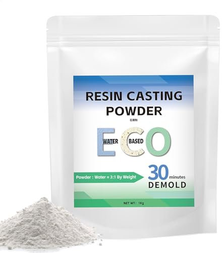 Polvere per stampaggio – Gesso in resina a polimerizzazione rapida | Polvere minerale naturale per colata da 1000 g, ecologica in 20-30 minuti, rapida polimerizzazione per principianti