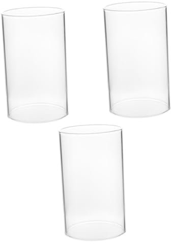 IMIKEYA Glaszylinder ohne Boden 6 cm Durchmesser: 3er Set Windlichtgläser ohne Boden - Transparente Windlicht Gläser Zylinder für Kerzen, innen und draußen, Höhe 15 cm