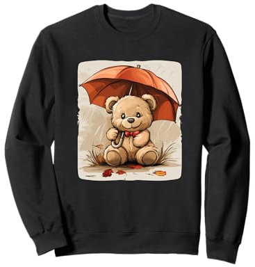Roter Regenschirm Teddy Kostüm Sweatshirt