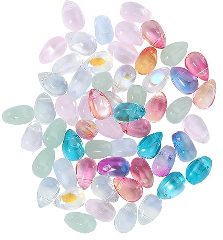 HOODANCOS 50 Stück Tropfenperlen Glasperlen Tschechische Schmuckperlen Mit Großem Loch Für Selbstgemacht Schmuckherstellung Armbänder Halsketten Bunt