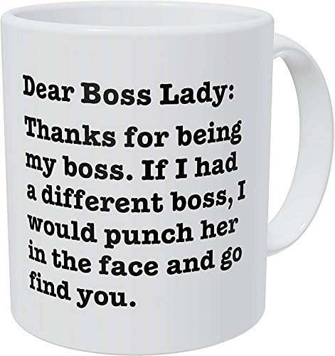 WXWUDEI Tasse à café Dear Boss Lady Thanks for Being My Boss 325 ml
