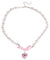 XFSRG Collana Donna con Perle e Pendente Cuore Rosa Elegante Collana Swarovski per Regalo Compleanno