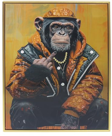 Lesser & Pavey Urban Art Chimp Life Home Decor Wall Art | Premium Canvas Print, Ready to Hang, Artistic Statement Piece, Ideal for Home and Office Decor, Unique Gift