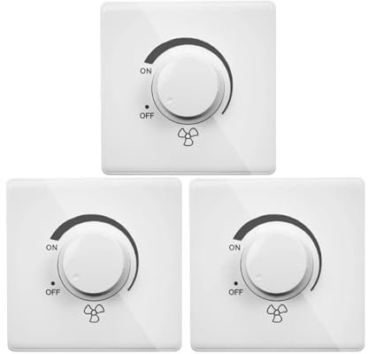 Generico Ventilatore da soffitto Regolatore di velocità Continuo Controllo dell'illuminazione 220V 10A Dimmer Applique 86 Tipo 20CC