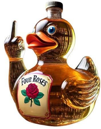 ASIAD Whiskey Glas Dekanter, Glas-Whiskey-Dekanter Enten-Tierstatue Lustige Flasche, Exquisite-Likörflasche, lustige Heimdekoration für Urlaub, Familien, Liebhaber,1