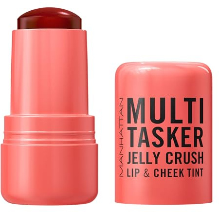 MANHATTAN Multi-Tasker Jelly Crush Blush and Lip Stain, feuchtigkeitsspendender Blush und Lip Stain mit Pfirsichduft leichte Formel, Fb. 300 Peachy Punch, 8,5 g
