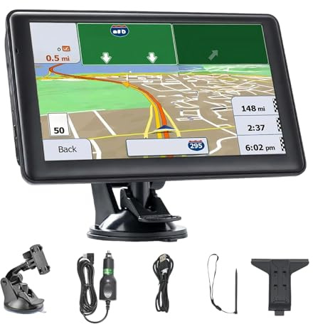 Auto-GPS-Navigationssystem – 18 cm Bildschirm mit Fahrzeugausrüstung | Intelligentes Touchscreen-Gerät mit hochauflösendem Bildschirm und Karten für LKW-Fahrzeuge und lange Reisen