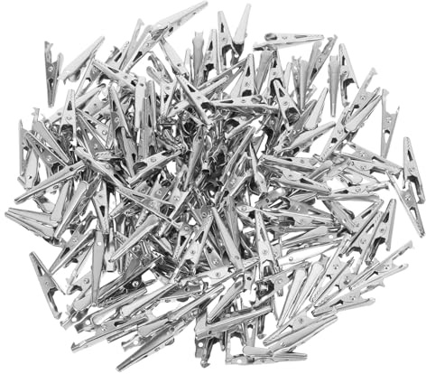 VILLFUL 200 Pezzi Morsetti in Ferro Resistenti per Test Elettrici Clip Molla Versatili per Fili Laboratorio e Progetti Creativi Apertura Adatta Vari Diametri