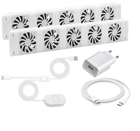 Heizkörper Ventilator, Kühlerlüfter für Radiator Booster Erweiterungsset Lüfter, Heizkörperventilatoren, energieeffizienter Heizungsventilator, Geräuscharm(DUO-SET)
