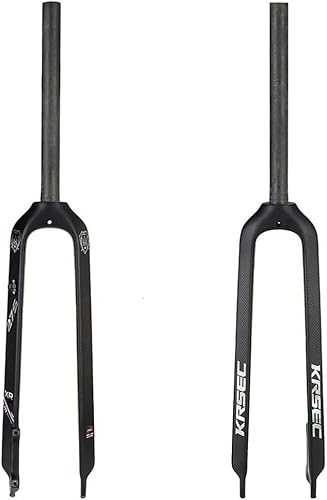 CFDZCP Fourches pour vélo Fourche Rigide VTT en Fibre De Carbone 26/27,5/29 Pouces, Fourche De Vélo De Montagne Droite 1-1/8, Fourche Avant De Frein À Disque QR 9 Mm(Black 29'')