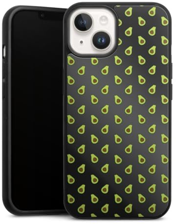 Mirror Case kompatibel mit Apple iPhone 14 Spiegel Handyhülle Hülle aus Glas Avocado Muster transparent
