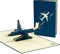 LINPOPUP®, LIN17181, Pop Up Karte Urlaub, Grußkarte Flugzeug, 3D Karten Klappkarten, POP UP Grußkarten, Geburtstagskarten, N147