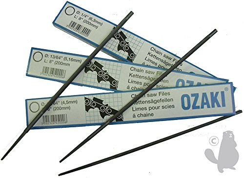 GARDY PARTS OZAKI 1/4 Chainsaw Chain File, Round File, Maintenance and Sharpening, Diameter 3.6 mm (9/64), Length 20 cm (8), 1 piece