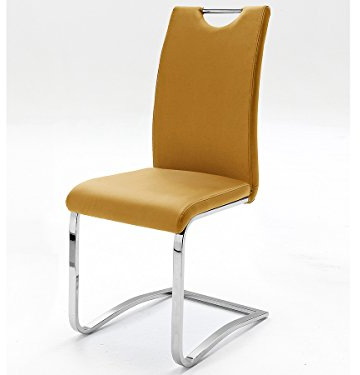 möbelando Schwingstuhl Esszimmerstuhl Schwingstühle Stuhl Schwinger Yanielle I (4er Set) (Curry)