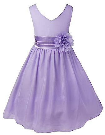 TiaoBug Kinder Mädchen Kleid Festlich Blumen-mädchen Chiffon Kleid Prinzessin Party Kleid Hochzeit Festzug 92-164 Lavender 116