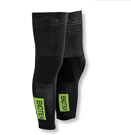 Biotex Gambali Termici Ottimi per l'Inverno, Protezione Termica per Gambe, Intimo Tecnico Sportivo, Nero e Giallo Fluo, L