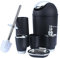 GOTOTOP Badezimmer Toiletten Set, 6 TLG Bad Badezimmer Accessoires Set Badezimmerzubehör Halter Badgarnitur (Schwarz)