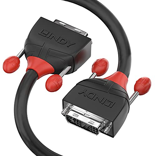 LINDY DVI-D Dual Link Kabel Black Line 2m, Weiß Lack Eiche Sonoma Spiegel, 2 m