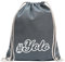 Kiwistar - Turnbeutel - stahlgrau - Yolo - You only live once - Fun Rucksack Sport Beutel Gymsack Baumwolle mit Ziehgurt