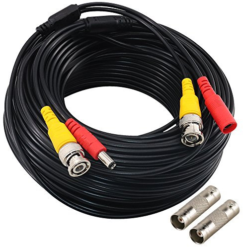 Yeung Qee 40m BNC video power cable security camera Cable with 2 Female Connetors for All HD CCTV DVR Surveillance System