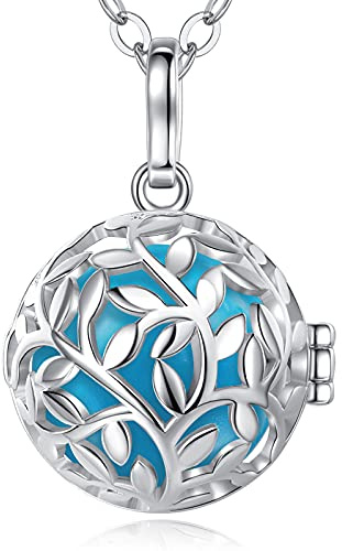 EUDORA Harmony Ball Baum des Lebens Anhänger, Bola Klangkugel Kette, Engel Anrufer Halskette Schmuck Kette Damen Mädchen Mutter Tochter Frauen Lehrer, 76,2cm