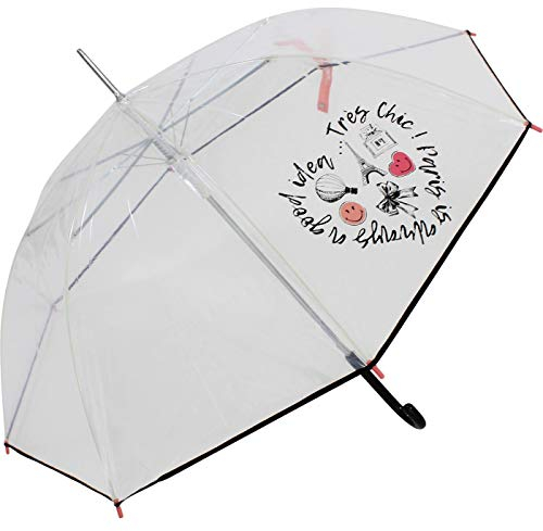 Smiley World Stockschirm Automatik Transparent - Schwarz