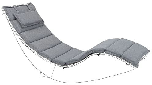 Beliani Auflage für Gartenliege Brescia Polyester 180x60x5 Grau Rechteckig UV-beständig
