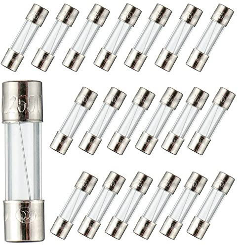 BOJACK F2AL250V 5x20 mm 2A 250V Fusibles de fundición rápida 2 Amperio 250 Voltios 0.2 x 0.78 pulgadas Fusibles de tubo de vidrio(paquete de 20 piezas)