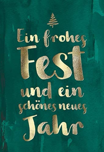 KE - Premium Weihnachtskarten Set mit Umschlag | DIN A6 | Hochwertige Karten für Frohes Fest | 17,1 x 11,7cm | Motiv: Frohes Fest
