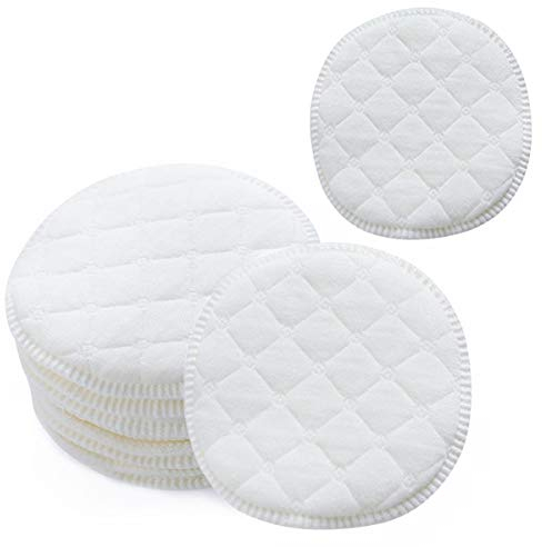 Confezione da 12 coppette assorbilatte riutilizzabili in cotone, lavabili e altamente assorbenti, 9,5 x 9,5 cm
