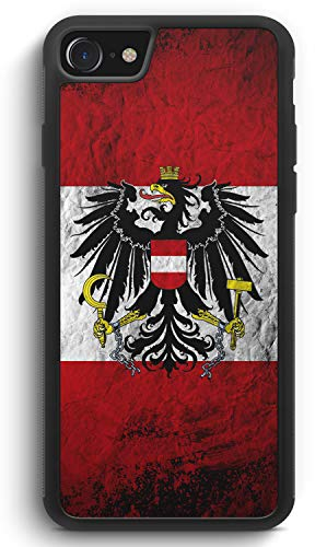 MUNIQASE Österreich Splash Austria Flagge - Silikon Hülle für iPhone SE 2020 - Motiv Design Mädchen Muster Frauen Damen Schön - Cover Handyhülle Schutzhülle Case Schale