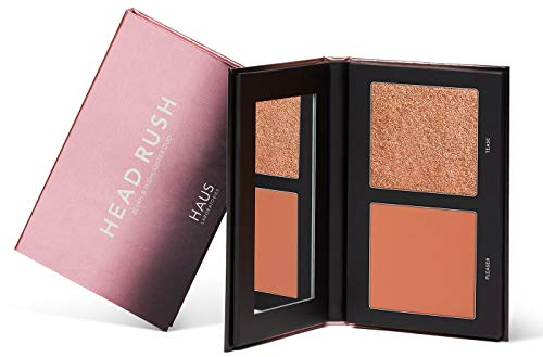 HAUS LABORATORIES By Lady Gaga: HEAD RUSH BLUSH & HIGHLIGHTER DUO | Mattes, farbechtes Rouge und leuchtender Highlighter, verschiedene Paletten, dosierbarer Glow, vegan und tierversuchsfrei | 0.38 oz