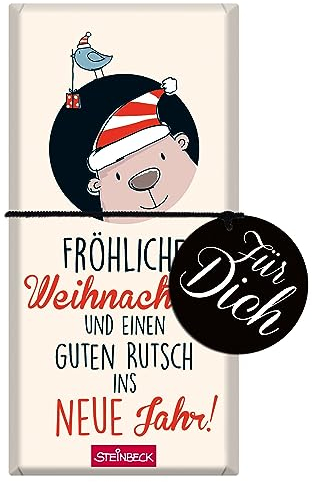 STEINBECK Weihnachten Geschenk-Schokolade 100g Tafel Fröhliche Weihnachten Silvester Neujahr Adventskalender