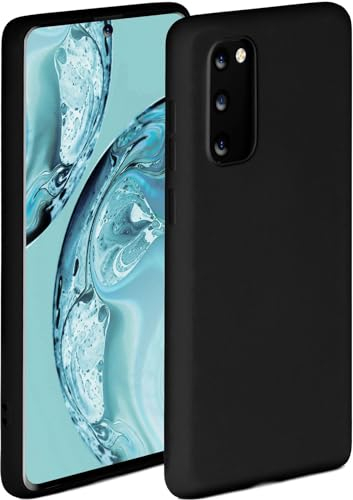 ONEFLOW Soft Case für Samsung Galaxy S20 / S20 5G Hülle aus Silikon mit Kameraschutz, Silikonhülle mit erhöhtem Schutz fürs Display, Backcover Schutzhülle, weiche Handyhülle, Schwarz