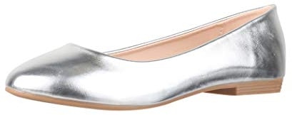 Elara Damen Ballerina Bequeme Slip Ons Flach Chunkyrayan P B3039 Silber 43