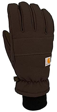 Carhartt Guanti isolati in Pelle Sintetica con Polsino Lavorato a Maglia Freddo, Nero, M Uomo