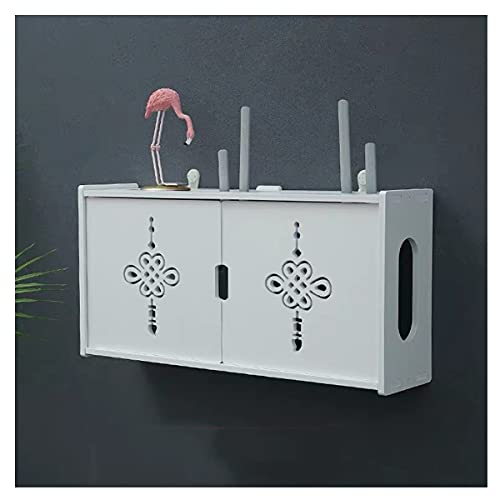 PPGE Home WiFi Router Aufbewahrungsbox Wand, Router Regal Weiß, Router Verstecken Box, Kabel Cable Organizer Box, Router Storage Box, WLAN Router Wandhalterung Box, Kabel Aufbewahrungs Box F