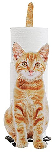 Brawdress - Porta rotolo di carta igienica, a forma di gatto, creativi, porta carta igienica a forma di gattino, supporto in metallo, ideale come regalo per gli amanti dei gatti