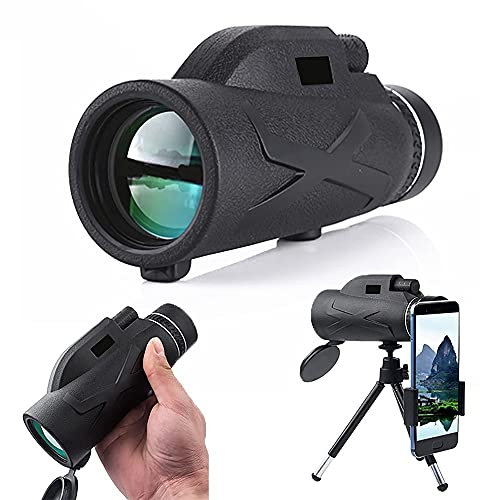 BDXZJ Monokular Teleskop 80X100 Hochleistungs High Power HD Handy Monokular, Mit Smartphone Halter und Stativ Wasserdichtes Zoom Monokular Fernrohr für Vogelbeobachtung Reisen, Tragbar