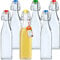 KADAX Bouteille en Verre de 500ml avec Bouchon Hermétique pour la Conservation des Boissons, Parfaite pour le Kombucha et la Limonade (Lot de 6)