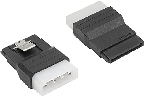 Duttek Adattatore da SATA a Molex, adattatore da Molex a Sata a 4 pin, adattatore Molex IDE da 4 pin maschio a Sata 15 pin femmina per collegare cavi di alimentazione SATA, confezione da 2