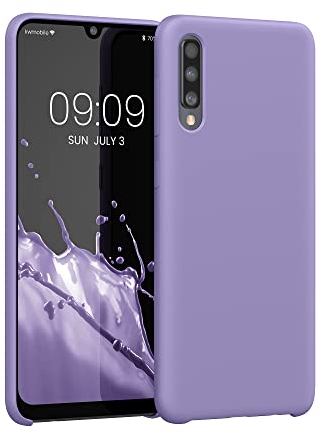 kwmobile Hülle kompatibel mit Samsung Galaxy A50 Hülle - Silikon Handy Case - Handyhülle weiche Oberfläche - kabelloses Laden - Veilchen Lila
