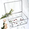 Homtone - Caja con tapa de cristal vintage plateada, caja de almacenamiento decorativa para joyas, fiestas de cumpleaños (grande)