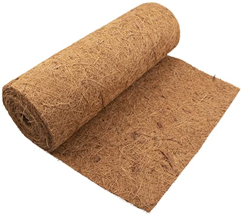 Fengaim 2m*0.3m/80 x 12 Coco Hanging Basket Liner Coconut Growing Mat Garden Plant Flowerpot Coconut Fibre Matting Liner Roll for Patio Containers Wall Troughs Reptile Carpet Lizard Cage Mat