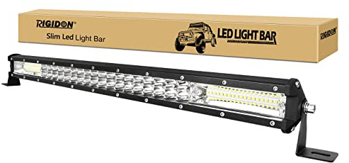 RIGIDON 24 zoll 60 cm 216W außen alu led lichtleiste, 12V 24V lightbar 4x4 | 6000K weiß, wasserdichte, offroad beleuchtung, zusatzscheinwerfer, für auto ATV KFZ LKW SUV fahrzeuge, flood spot combo